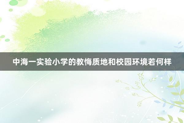 中海一实验小学的教悔质地和校园环境若何样