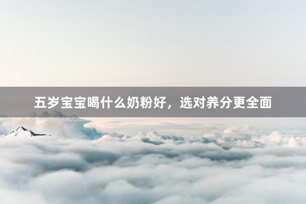 五岁宝宝喝什么奶粉好，选对养分更全面